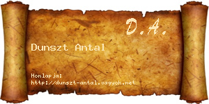 Dunszt Antal névjegykártya
